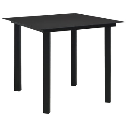 Dining Set | Black | PVC rattan, powder-coated steel, glass