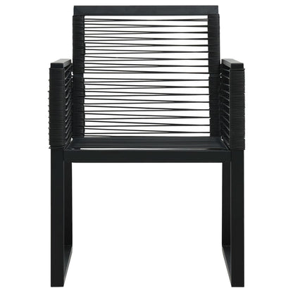 Dining Set | Black | PVC rattan, powder-coated steel, glass
