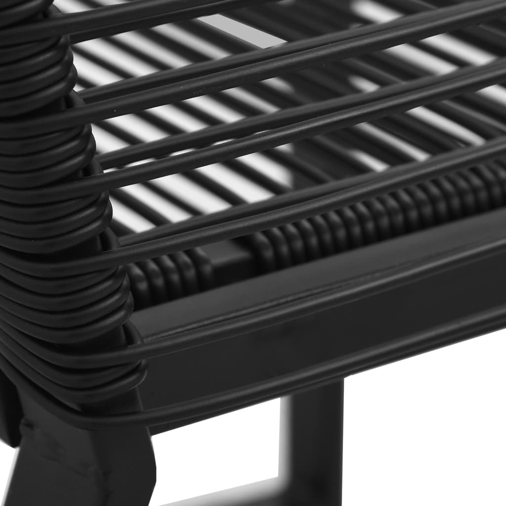 Dining Set | Black | PVC rattan, powder-coated steel, glass