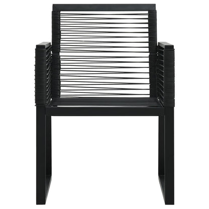 Dining Set | Black | PVC rattan, powder-coated steel, glass | Medium