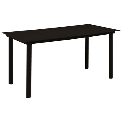 7 Piece Outdoor Dining Set PVC Rattan Black