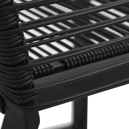 7 Piece Outdoor Dining Set PVC Rattan Black