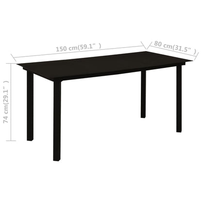 5 Piece Outdoor Dining Set PVC Rattan Black