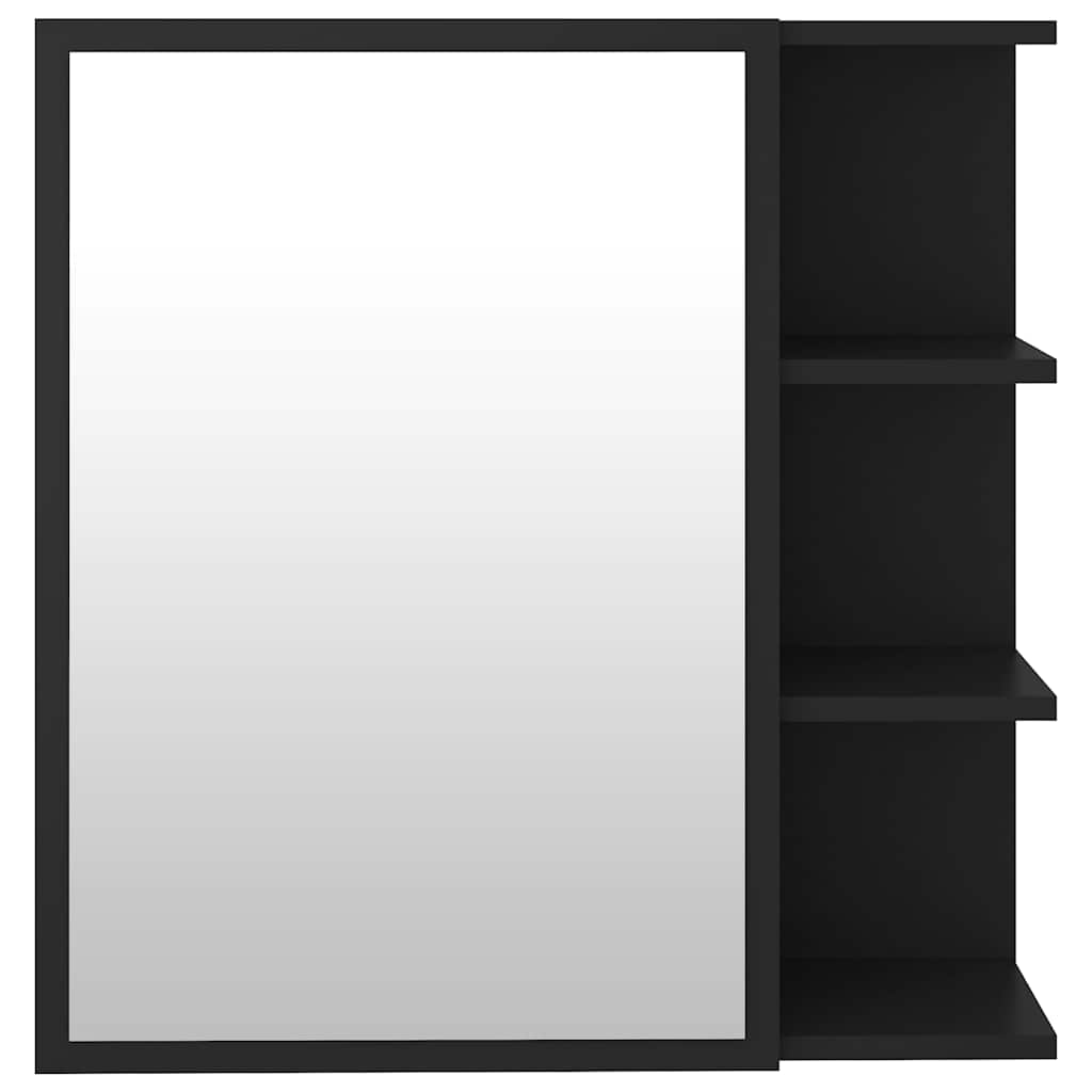 803309 vidaXL Bathroom Mirror Cabinet Black 62,5x20,5x64 cm Engineered Wood