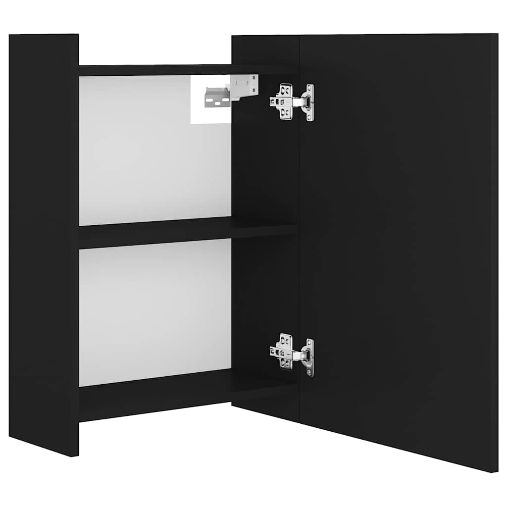 803309 vidaXL Bathroom Mirror Cabinet Black 62,5x20,5x64 cm Engineered Wood