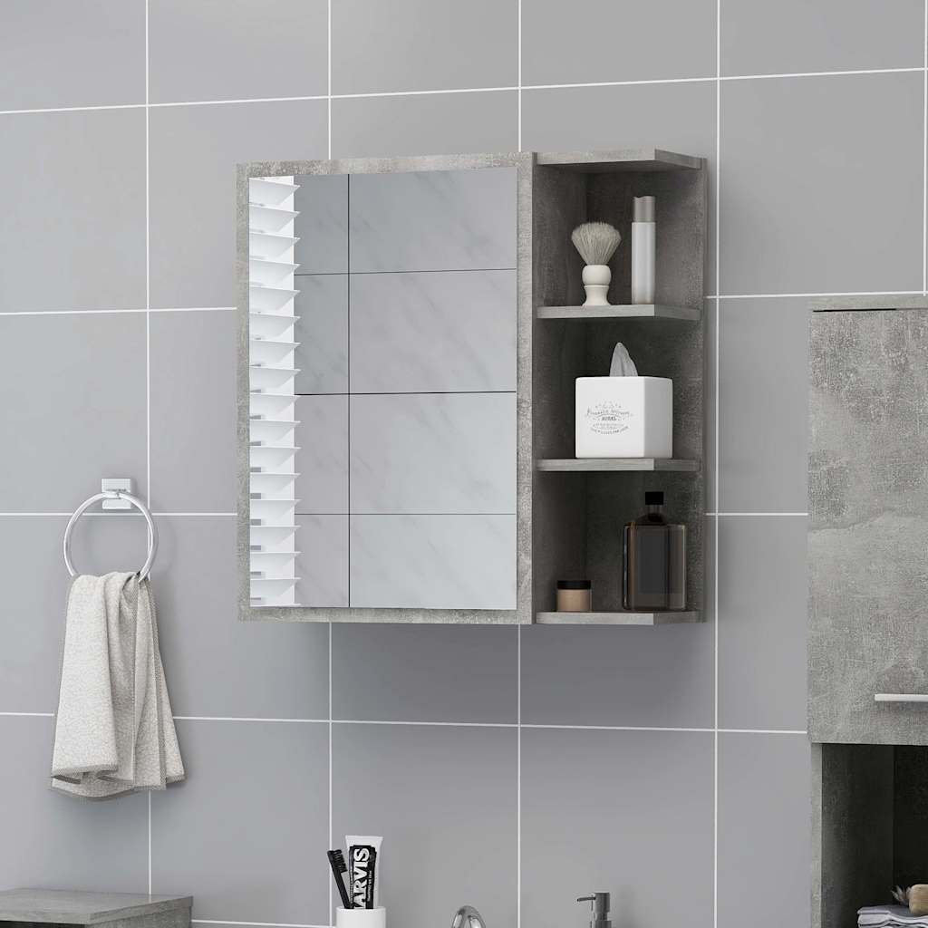 Bathroom Mirror Cabinet Concrete Grey 62.5x20.5x64 cm