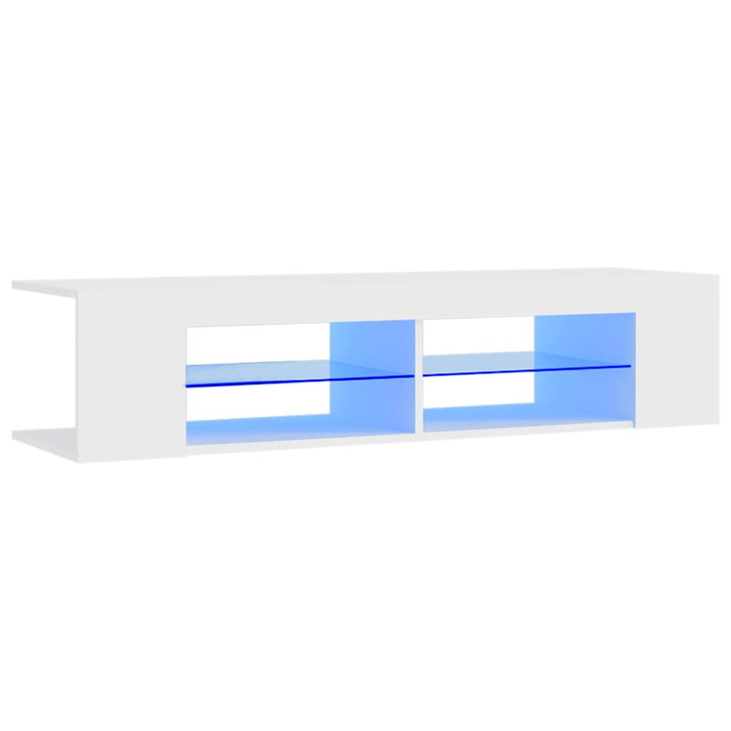 804229 vidaXL TV Cabinet with LED Lights White 135x39x30 cm