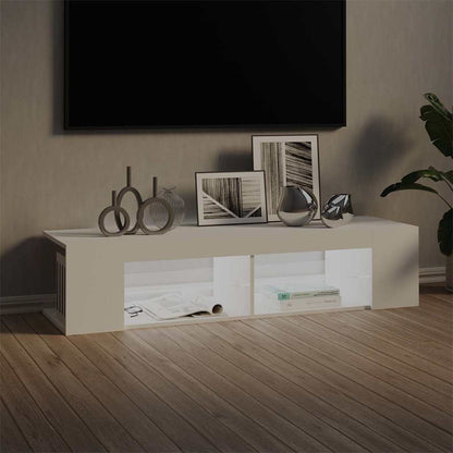 804229 vidaXL TV Cabinet with LED Lights White 135x39x30 cm