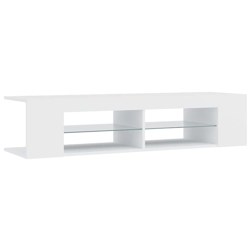 804229 vidaXL TV Cabinet with LED Lights White 135x39x30 cm