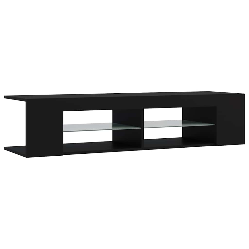 804230 vidaXL TV Cabinet with LED Lights Black 135x39x30 cm