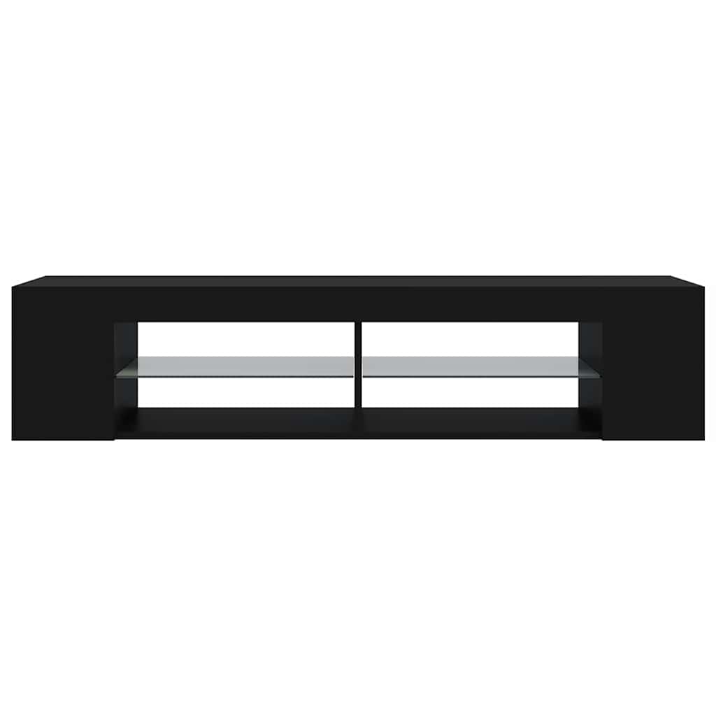 804230 vidaXL TV Cabinet with LED Lights Black 135x39x30 cm