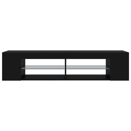 804230 vidaXL TV Cabinet with LED Lights Black 135x39x30 cm
