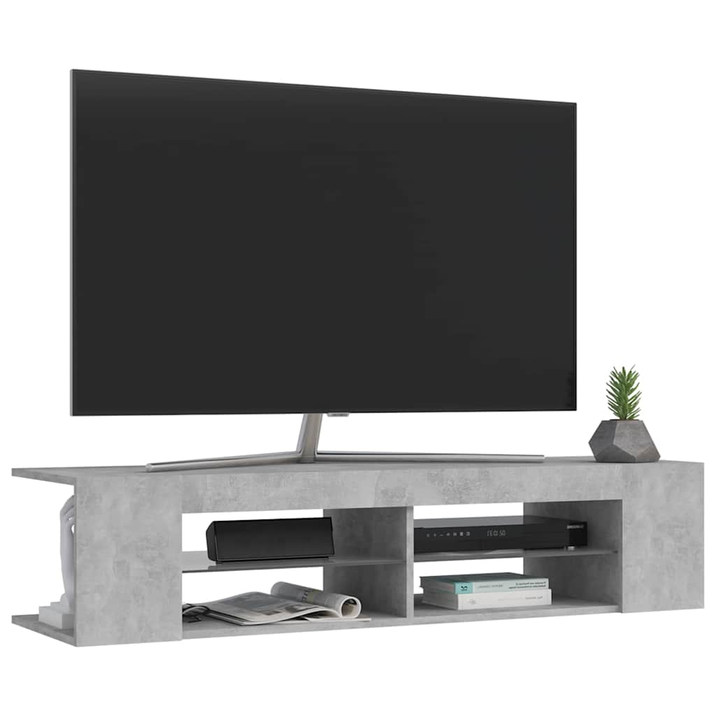 804233 vidaXL TV Cabinet with LED Lights Concrete Grey 135x39x30 cm