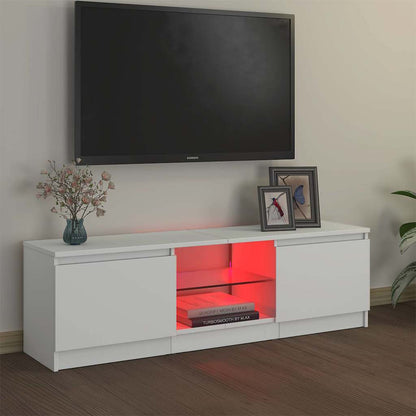 804283 vidaXL TV Cabinet with LED Lights White 120x30x36 cm