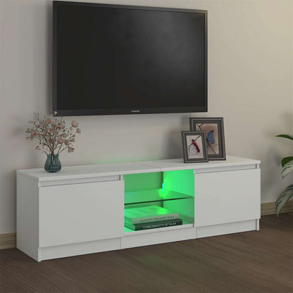 804283 vidaXL TV Cabinet with LED Lights White 120x30x36 cm
