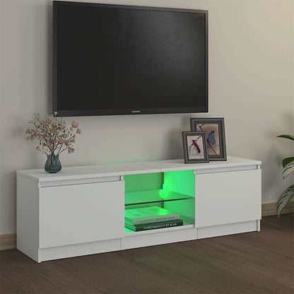 804283 vidaXL TV Cabinet with LED Lights White 120x30x36 cm