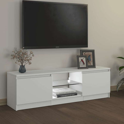 804283 vidaXL TV Cabinet with LED Lights White 120x30x36 cm