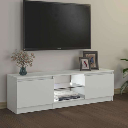 804283 vidaXL TV Cabinet with LED Lights White 120x30x36 cm