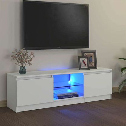 804283 vidaXL TV Cabinet with LED Lights White 120x30x36 cm
