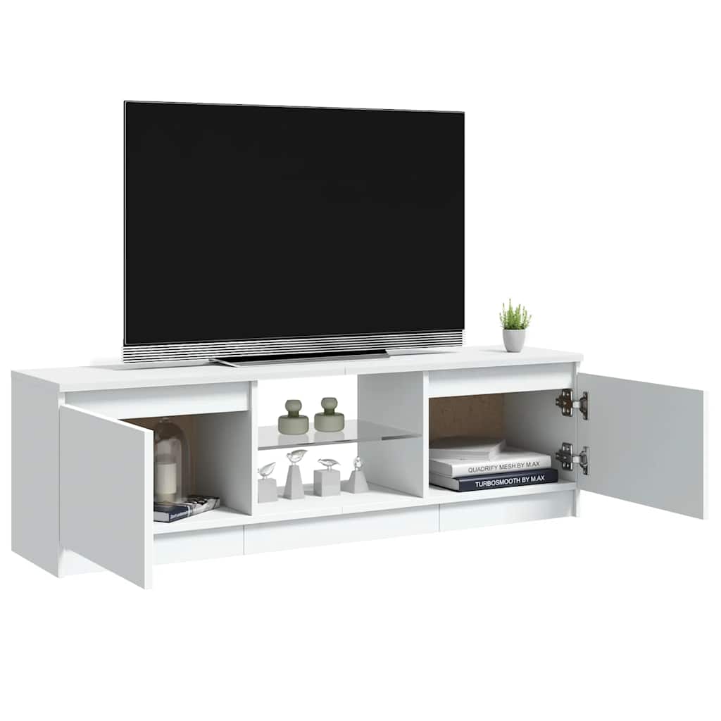 804283 vidaXL TV Cabinet with LED Lights White 120x30x36 cm