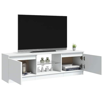 804283 vidaXL TV Cabinet with LED Lights White 120x30x36 cm