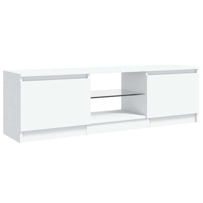 804283 vidaXL TV Cabinet with LED Lights White 120x30x36 cm