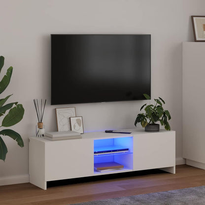 804283 vidaXL TV Cabinet with LED Lights White 120x30x36 cm