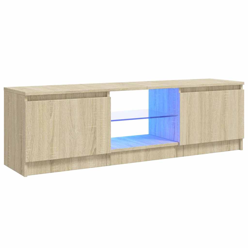 804286 vidaXL TV Cabinet with LED Lights Sonoma Oak 120x30x36 cm