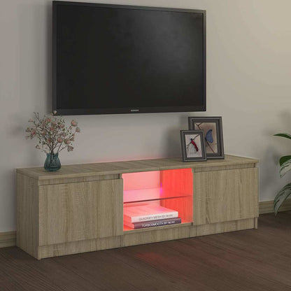 804286 vidaXL TV Cabinet with LED Lights Sonoma Oak 120x30x36 cm