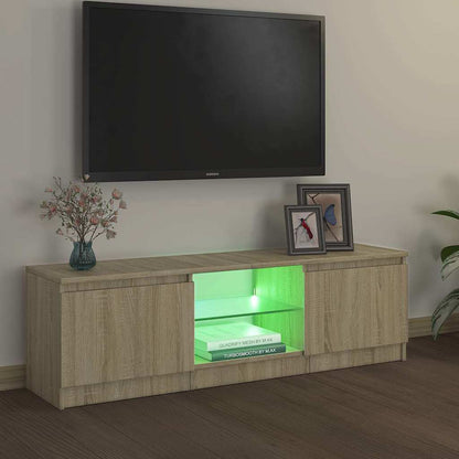 804286 vidaXL TV Cabinet with LED Lights Sonoma Oak 120x30x36 cm