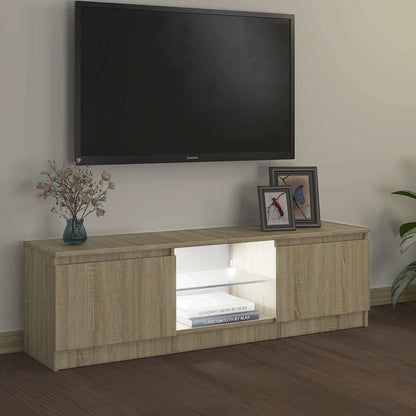 804286 vidaXL TV Cabinet with LED Lights Sonoma Oak 120x30x36 cm