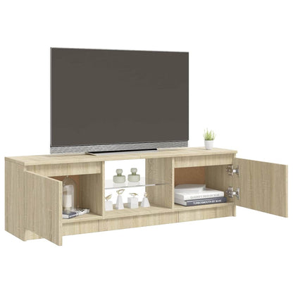 804286 vidaXL TV Cabinet with LED Lights Sonoma Oak 120x30x36 cm