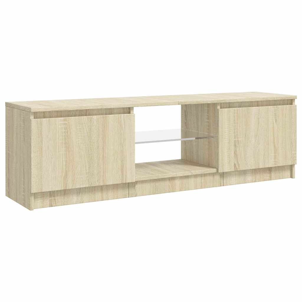 804286 vidaXL TV Cabinet with LED Lights Sonoma Oak 120x30x36 cm