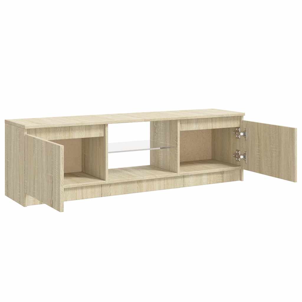 804286 vidaXL TV Cabinet with LED Lights Sonoma Oak 120x30x36 cm