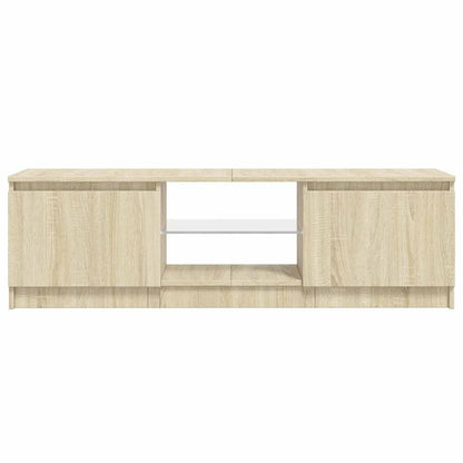 804286 vidaXL TV Cabinet with LED Lights Sonoma Oak 120x30x36 cm