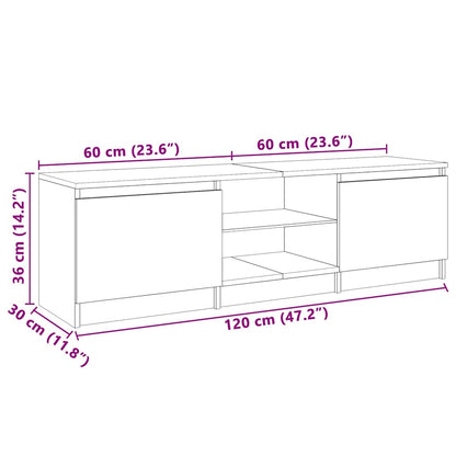 804286 vidaXL TV Cabinet with LED Lights Sonoma Oak 120x30x36 cm