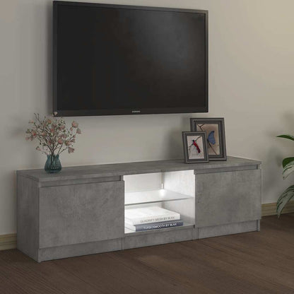 TV Cabinet with LED Lights Concrete Grey 120x30x36 cm