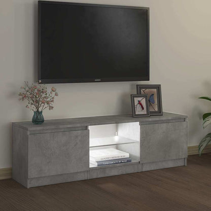 804287 vidaXL TV Cabinet with LED Lights Concrete Grey 120x30x36 cm