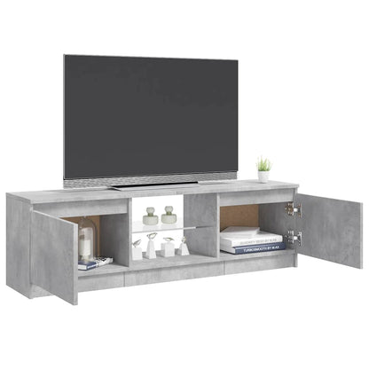 804287 vidaXL TV Cabinet with LED Lights Concrete Grey 120x30x36 cm