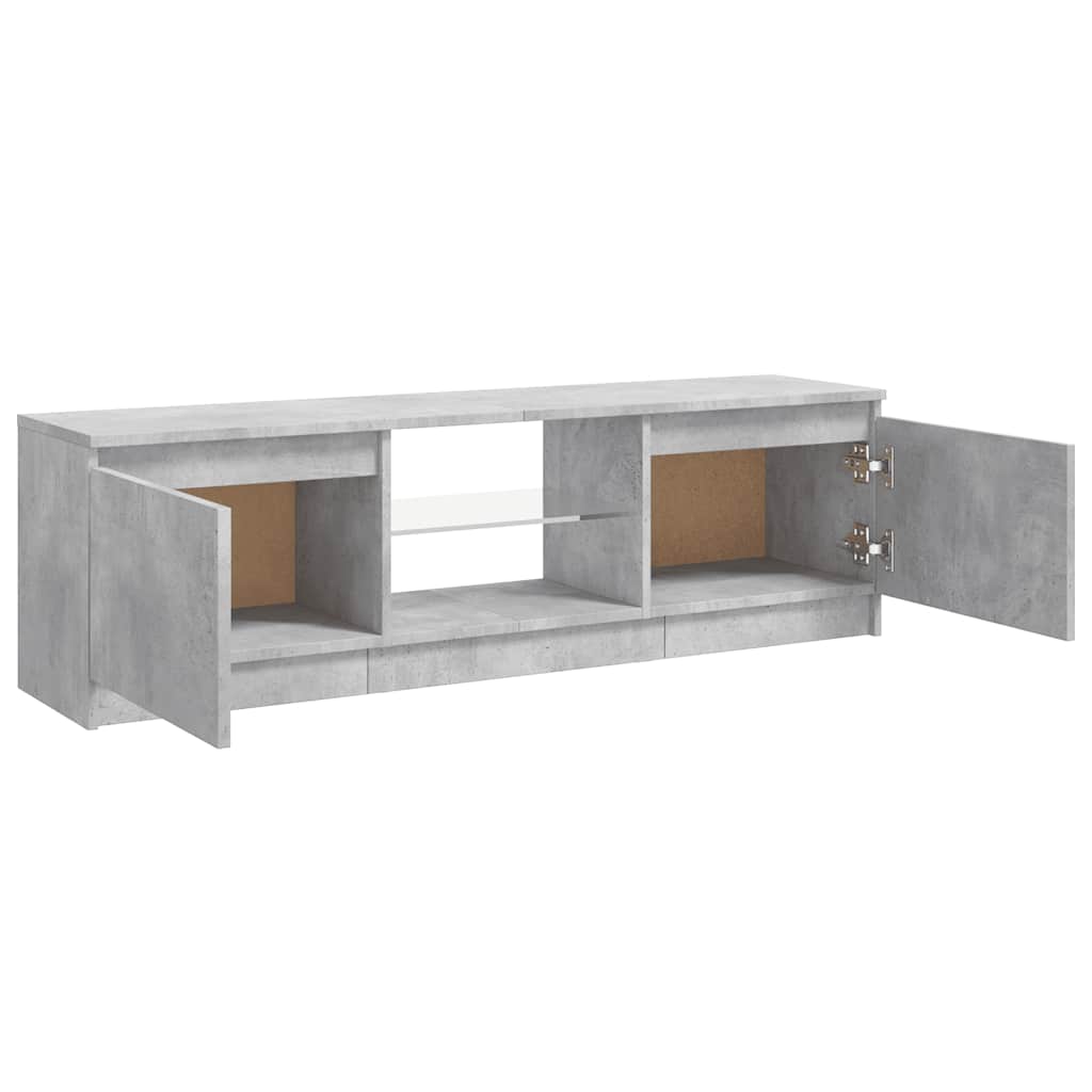 804287 vidaXL TV Cabinet with LED Lights Concrete Grey 120x30x36 cm