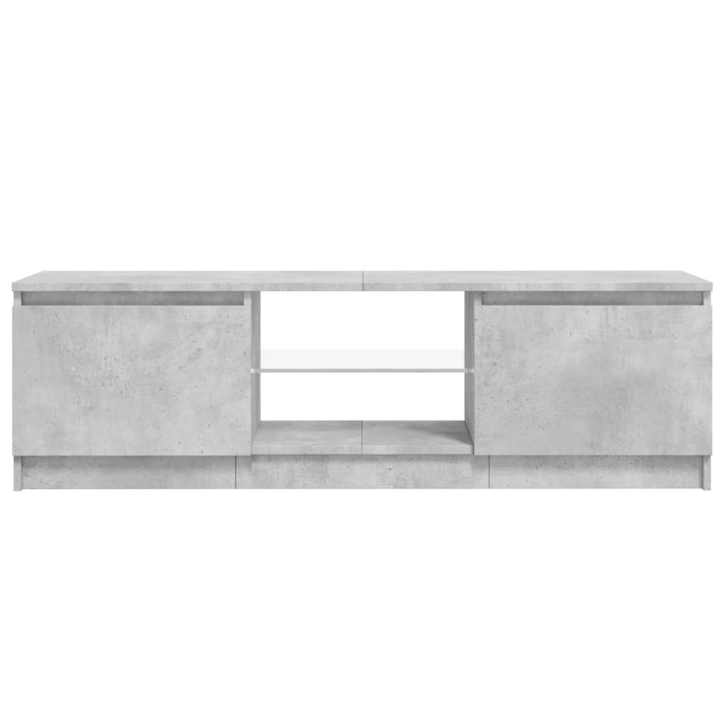 804287 vidaXL TV Cabinet with LED Lights Concrete Grey 120x30x36 cm
