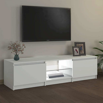 804292 vidaXL TV Cabinet with LED Lights White 140x40x36 cm