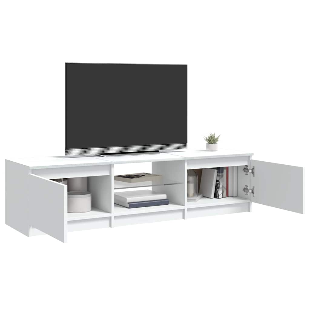 804292 vidaXL TV Cabinet with LED Lights White 140x40x36 cm