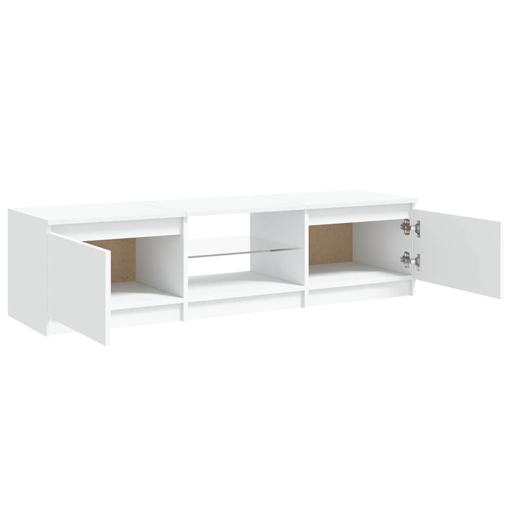 804292 vidaXL TV Cabinet with LED Lights White 140x40x36 cm