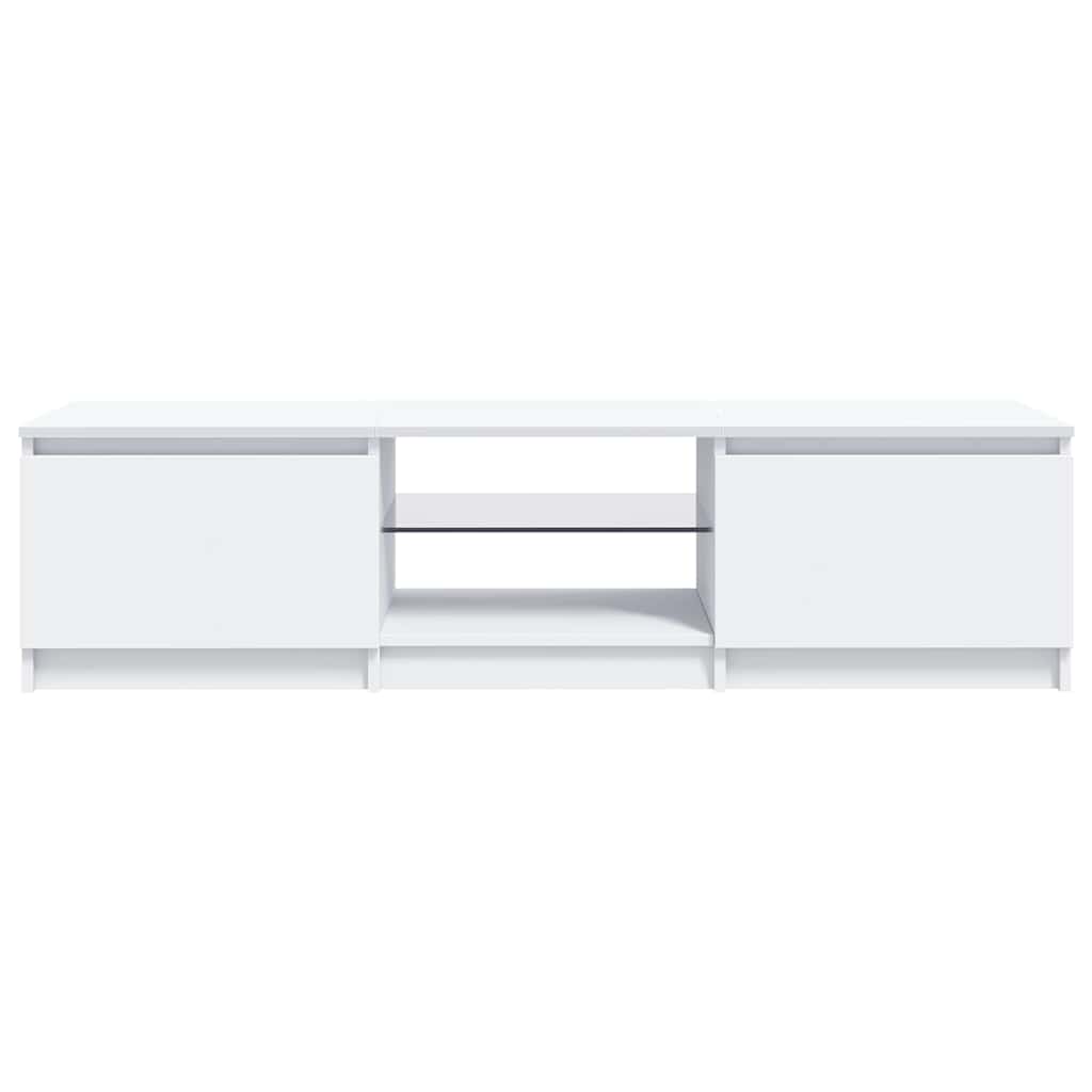 804292 vidaXL TV Cabinet with LED Lights White 140x40x36 cm