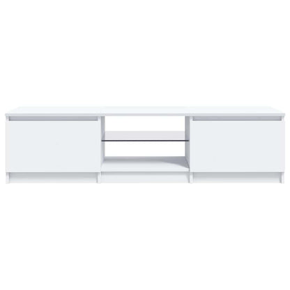 804292 vidaXL TV Cabinet with LED Lights White 140x40x36 cm