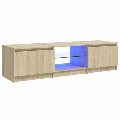 804295 vidaXL TV Cabinet with LED Lights Sonoma Oak 140x40x36 cm
