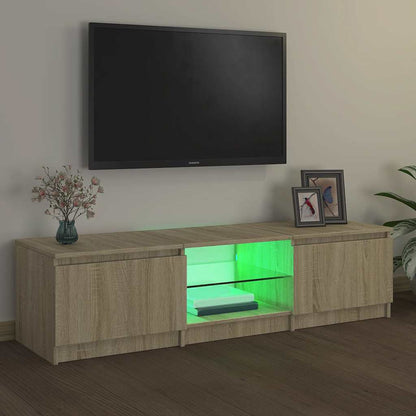 TV Cabinet with LED Lights Sonoma Oak 140x40x36 cm