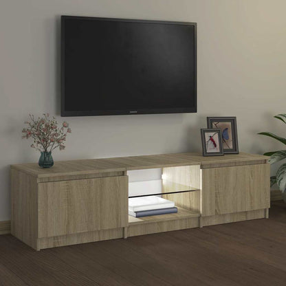 TV Cabinet with LED Lights Sonoma Oak 140x40x36 cm
