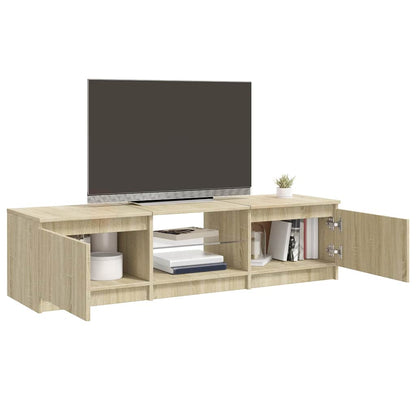 TV Cabinet with LED Lights Sonoma Oak 140x40x36 cm